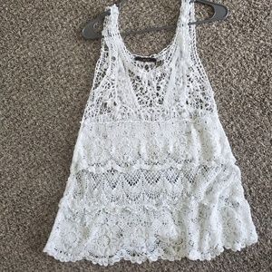 Dulcif White Croquette Cover Up Dress